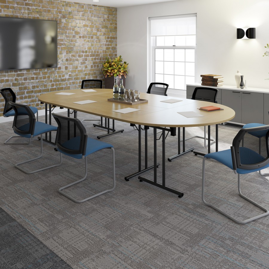 Deco Folding Leg Semi-Circular Meeting Room Table